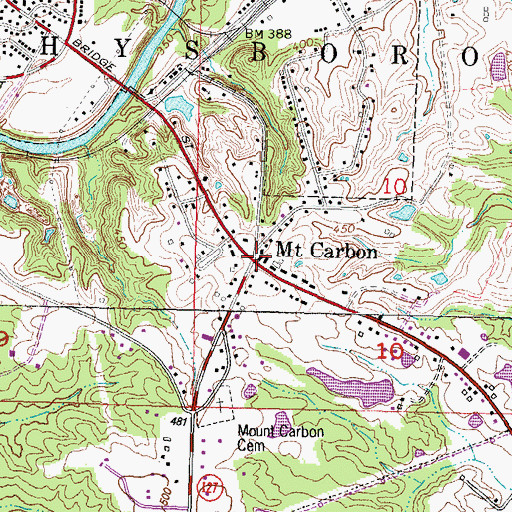 Topographic Map of Mount Carbon, IL