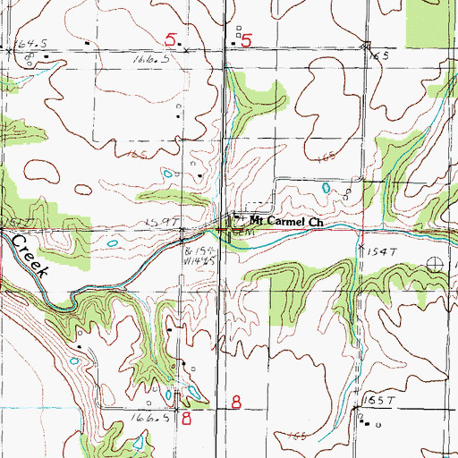 Topographic Map of Mount Carmel Church, IL