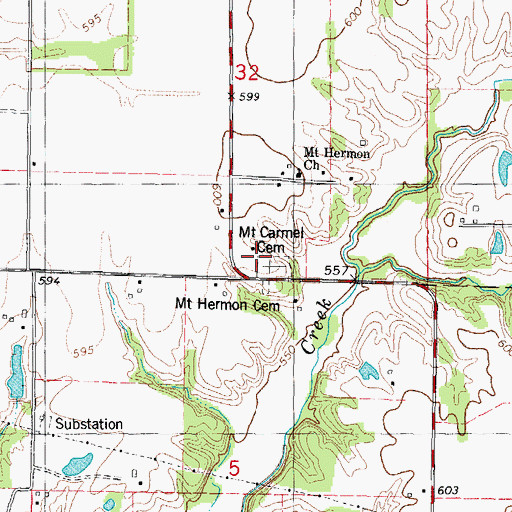 Topographic Map of Mount Carmel Church, IL
