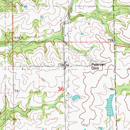 Topographic Map of Mount Carmel Church (historical), IL