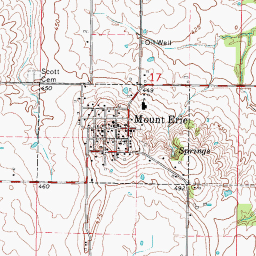 Topographic Map of Mount Erie, IL