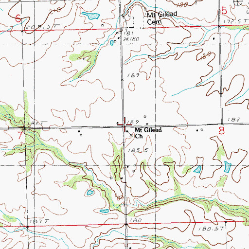 Topographic Map of Mount Gilead School (historical), IL