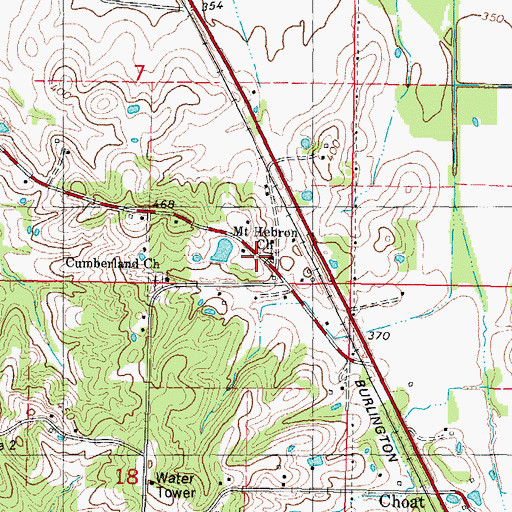 Topographic Map of Mount Hebron Church, IL
