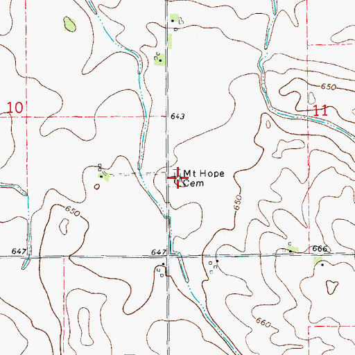 Topographic Map of Mount Hope Cemetery, IL