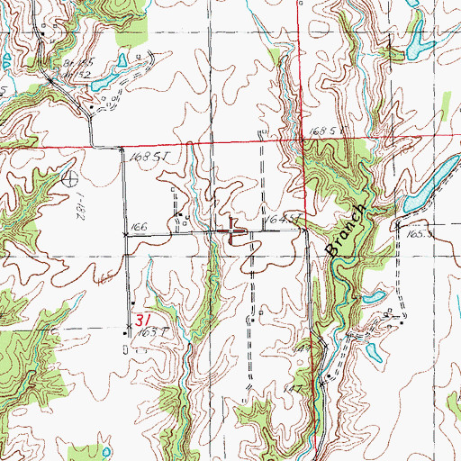 Topographic Map of Mount Hope School (historical), IL
