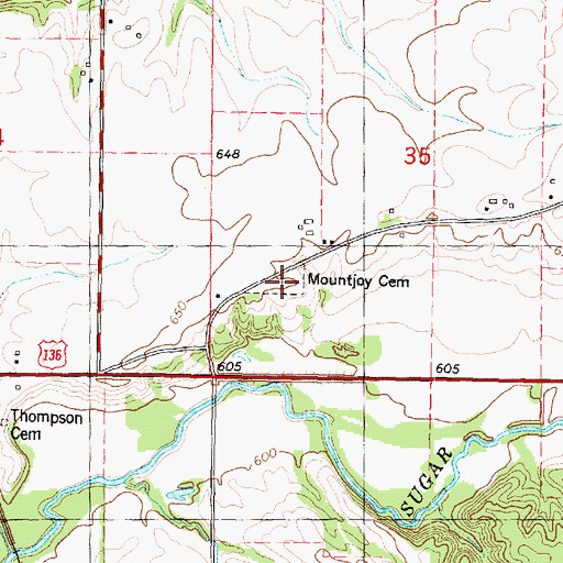 Topographic Map of Mount Joy Cemetery, IL