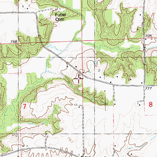 Topographic Map of Mount Joy School (historical), IL