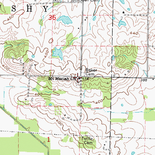 Topographic Map of Mount Moriah Church, IL