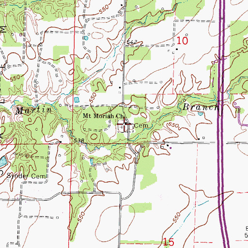 Topographic Map of Mount Moriah Church, IL
