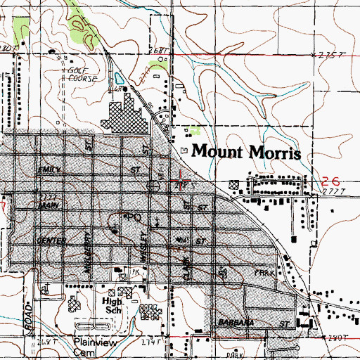 Topographic Map of Mount Morris, IL