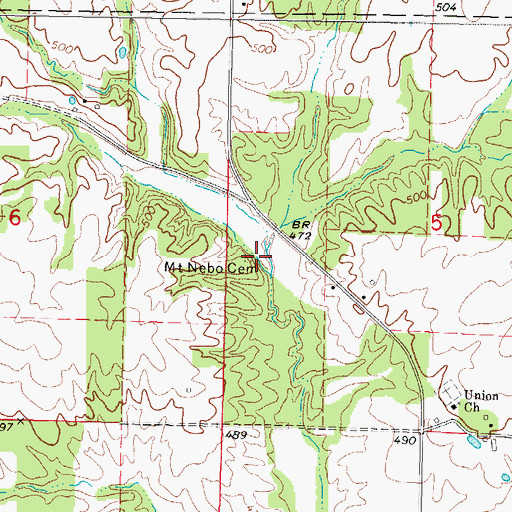 Topographic Map of Mount Nebo Cemetery, IL