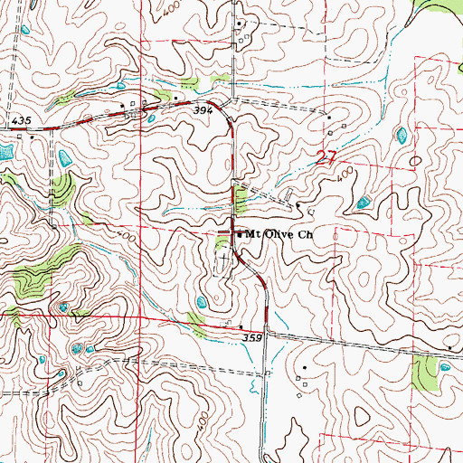 Topographic Map of Mount Olive Church, IL