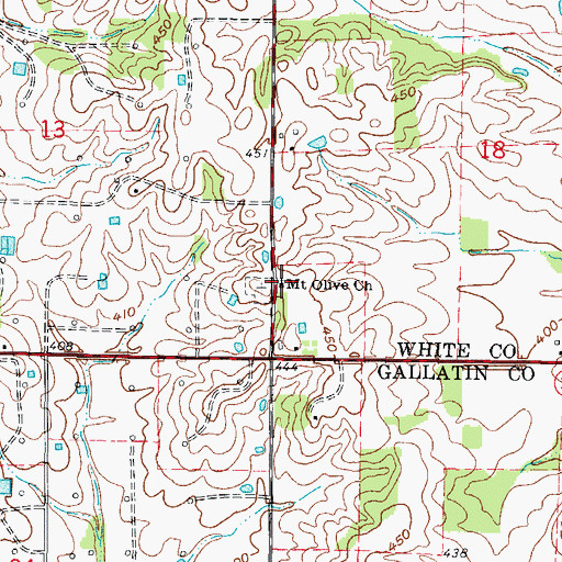 Topographic Map of Mount Olive Church, IL