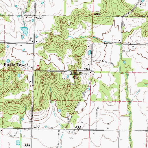 Topographic Map of Mount Olivet Church, IL