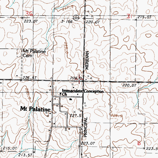 Topographic Map of Mount Palatine, IL