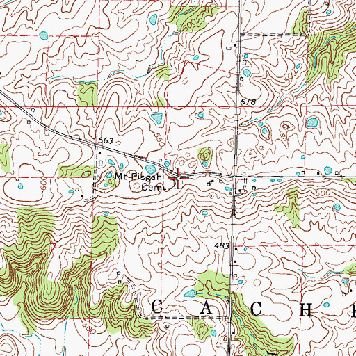 Topographic Map of Mount Pisgah Cemetery, IL
