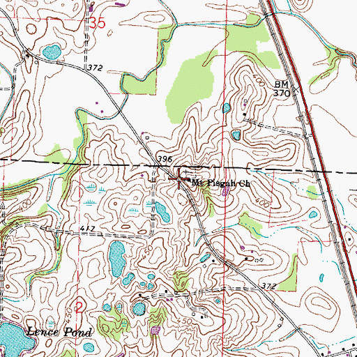 Topographic Map of Mount Pisgah Church, IL