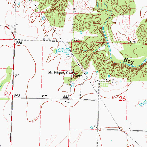 Topographic Map of Mount Pisgah Church, IL