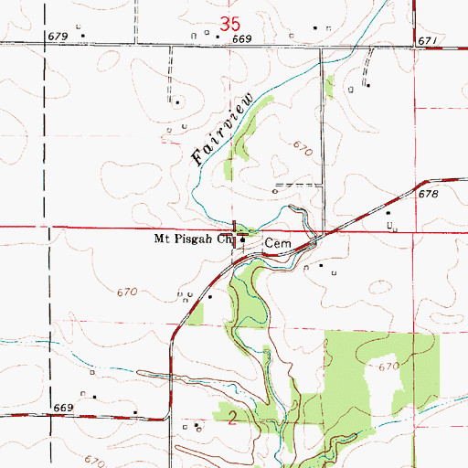 Topographic Map of Mount Pisgah Church, IL