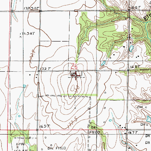 Topographic Map of Mount Pleasant Cemetery, IL