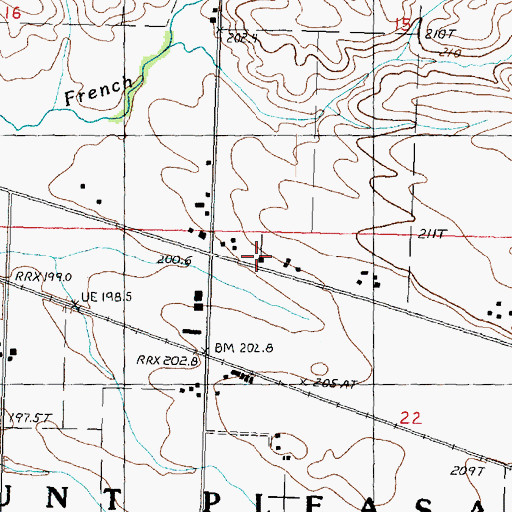 Topographic Map of Mount Pleasant Center School (historical), IL