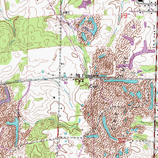 Topographic Map of Mount Pleasant Church, IL
