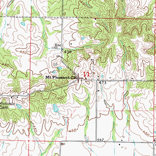Topographic Map of Mount Pleasant Church, IL