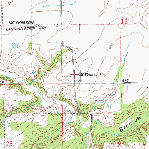 Topographic Map of Mount Pleasant Church, IL
