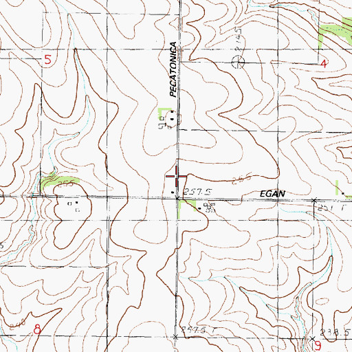 Topographic Map of Mount Pleasant School (historical), IL