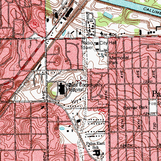 Topographic Map of Mount Saint Joseph Home, IL