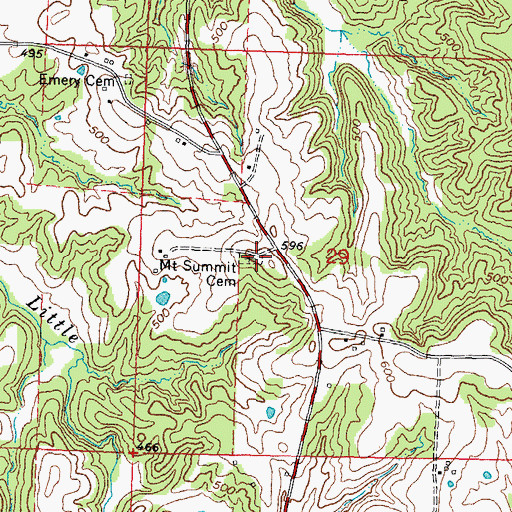 Topographic Map of Mount Summit Cemetery, IL