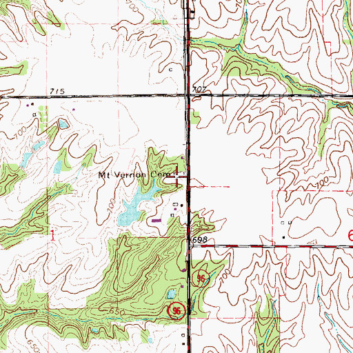 Topographic Map of Mount Vernon Missionary Baptist Cemetery, IL