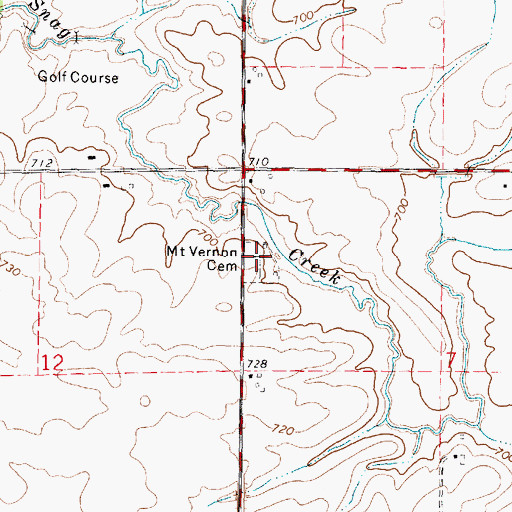Topographic Map of Linn Mount Vernon Cemetery, IL
