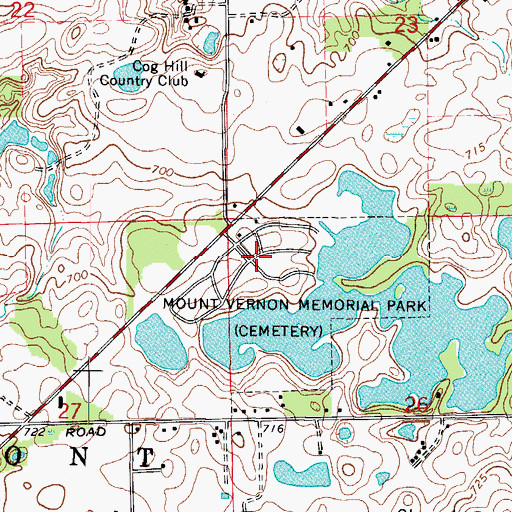 Topographic Map of Mount Vernon Memorial Park, IL