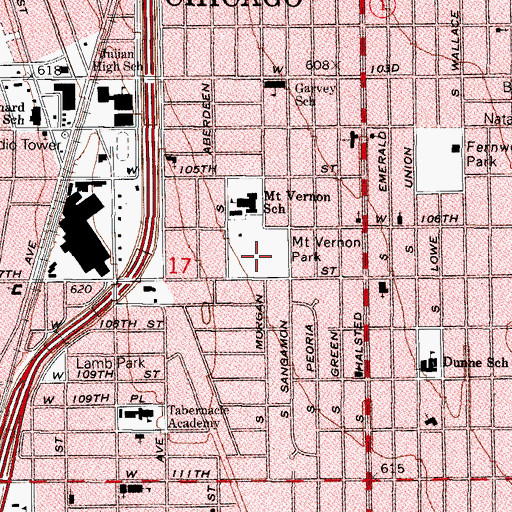 Topographic Map of Mount Vernon Park, IL