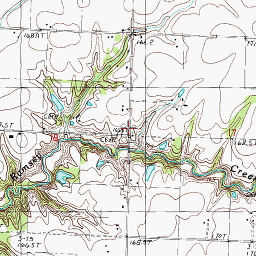 Topographic Map of Mount Zion Church, IL
