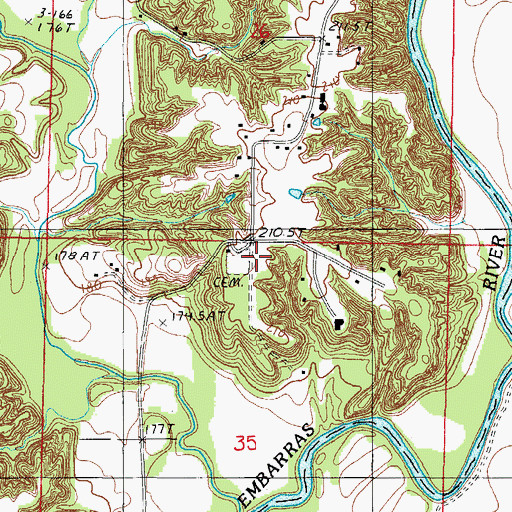 Topographic Map of Mount Zion Church, IL