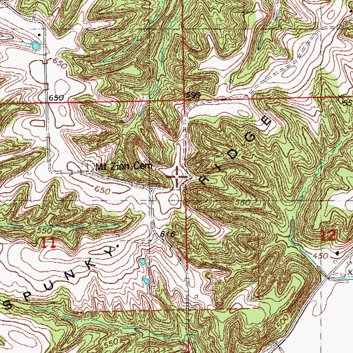 Topographic Map of Mount Zion Church (historical), IL