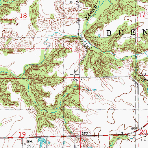 Topographic Map of Mount Zion Church (historical), IL