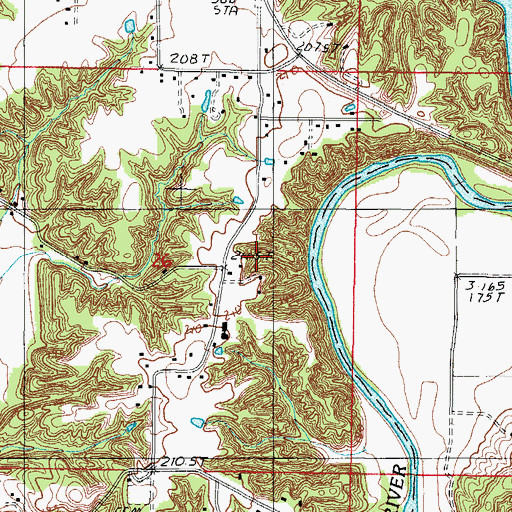 Topographic Map of Mount Zion School (historical), IL