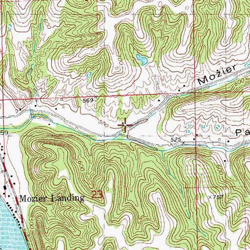 Topographic Map of Mozier Hollow, IL