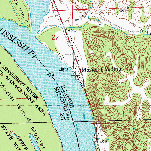 Topographic Map of Mozier Landing, IL