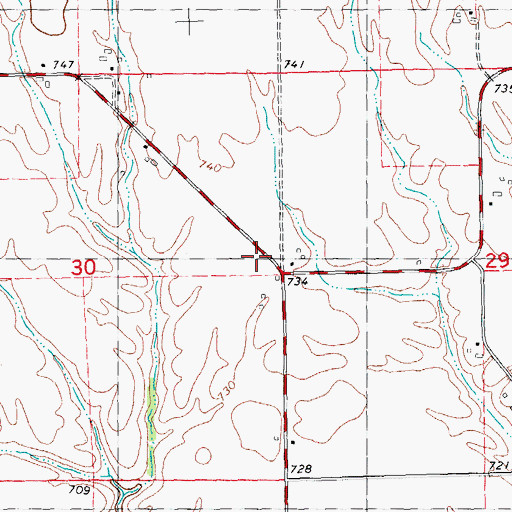 Topographic Map of Mud Corners School (historical), IL
