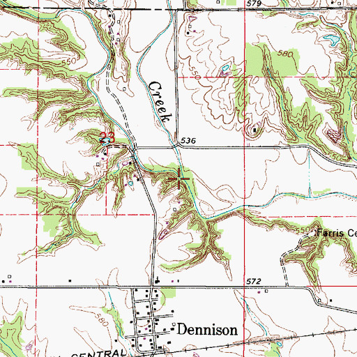 Topographic Map of Mud Creek, IL