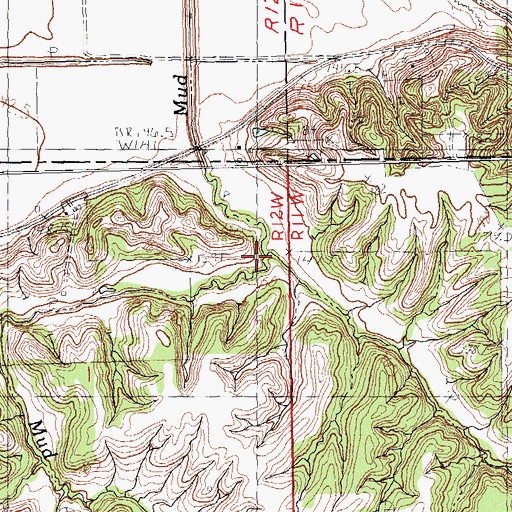 Topographic Map of Mud Creek, IL