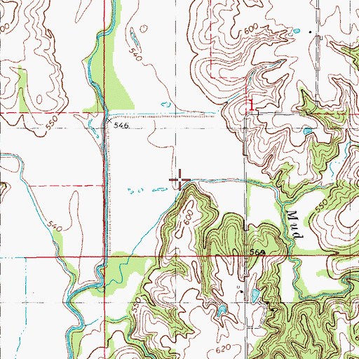 Topographic Map of Mud Creek, IL