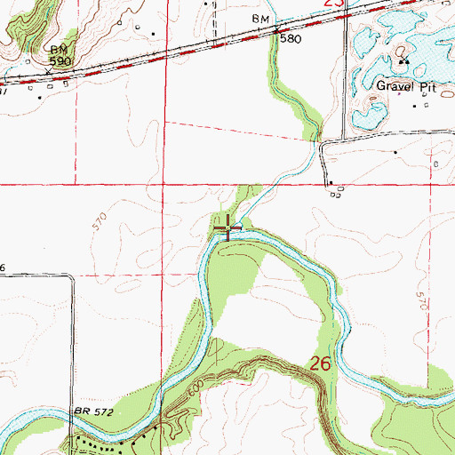 Topographic Map of Mud Creek, IL