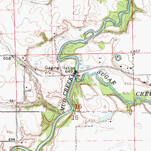 Topographic Map of Mud Creek, IL