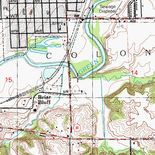 Topographic Map of Mud Creek, IL