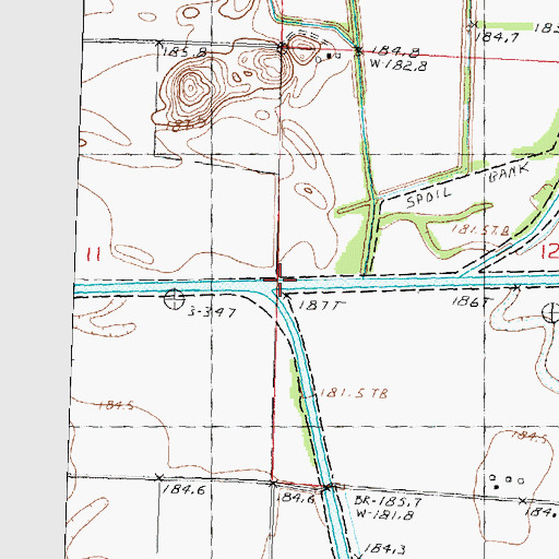 Topographic Map of Mud Creek, IL